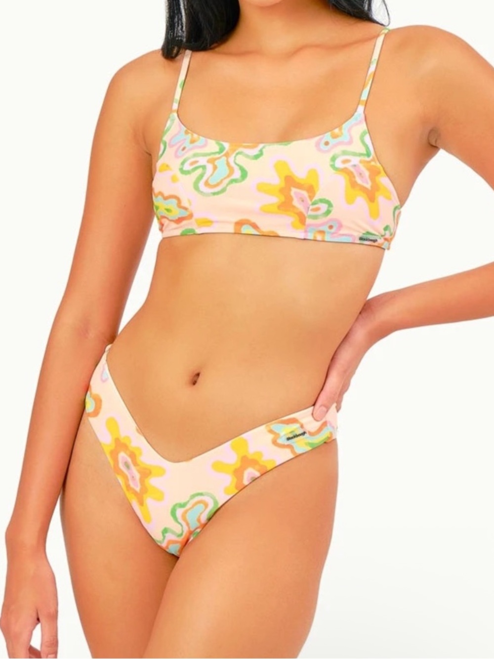 Blackbough Summer Splash Bikini Swim Set Top Bottom Size Small S Beachy Coastal